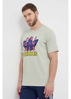 adidas Originals t-shirt bawełniany męski kolor zielony z nadrukiem ze sklepu ANSWEAR.com w kategorii T-shirty męskie - zdjęcie 170271400