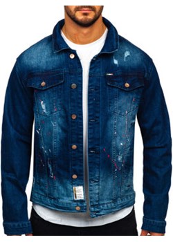 Granatowa jeansowa kurtka męska Denley MJ542BS ze sklepu Denley w kategorii Kurtki męskie - zdjęcie 170271423