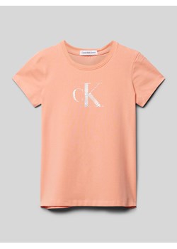 T-shirt z o kroju slim fit z nadrukiem z logo ze sklepu Peek&Cloppenburg  w kategorii Bluzki dziewczęce - zdjęcie 170272903