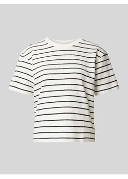 T-shirt z imitacji dzianiny ze wzorem w paski ze sklepu Peek&Cloppenburg  w kategorii Bluzki damskie - zdjęcie 170273583