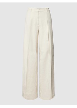Spodnie lniane z szeroką nogawką i zakładkami w pasie model ‘MIRA’ ze sklepu Peek&Cloppenburg  w kategorii Spodnie damskie - zdjęcie 170273722