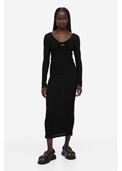 H & M - Dzianinowa sukienka w strukturalny splot - Czarny ze sklepu H&M w kategorii Sukienki - zdjęcie 170274122