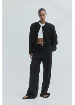 H & M - Krótka kurtka z watowanymi ramionami - Czarny ze sklepu H&M w kategorii Kurtki damskie - zdjęcie 170274132