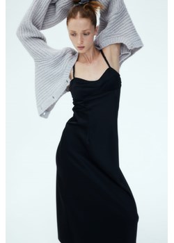 H & M - Satynowa sukienka na ramiączkach - Czarny ze sklepu H&M w kategorii Sukienki - zdjęcie 170274232