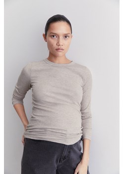 H & M - MAMA Top z dżerseju w prążki - Beżowy ze sklepu H&M w kategorii Bluzki ciążowe - zdjęcie 170274243