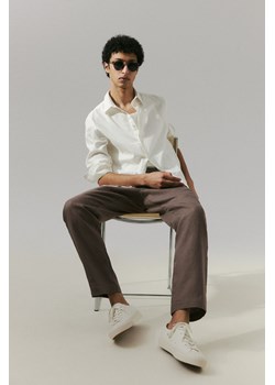 H & M - Lniane spodnie Regular Fit - Beżowy ze sklepu H&M w kategorii Spodnie męskie - zdjęcie 170274363