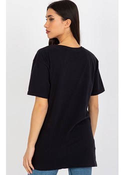 Czarny t-shirt damski z nadrukiem EM-TS-527-1.26X, Kolor czarny, Rozmiar one size, EX MODA ze sklepu Primodo w kategorii Bluzki damskie - zdjęcie 170280702