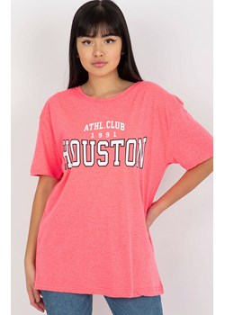 Różowy t-shirt damski z nadrukiem EM-TS-527-1.26X, Kolor różowy, Rozmiar one size, EX MODA ze sklepu Primodo w kategorii Bluzki damskie - zdjęcie 170280722