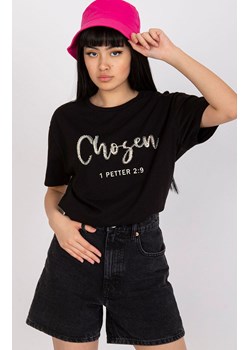 Czarny t-shirt damski z dżetami HB-TS-3074.22, Kolor czarny, Rozmiar L, HiB ze sklepu Primodo w kategorii Bluzki damskie - zdjęcie 170280741
