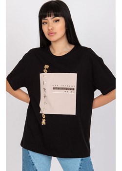 Czarny t-shirt damski z nadrukiem HB-TS-3079.59, Kolor czarny, Rozmiar L, HiB ze sklepu Primodo w kategorii Bluzki damskie - zdjęcie 170280751