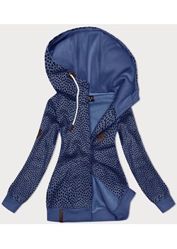Rozpinana bluza damska w serduszka ciemna niebieska (2315) ze sklepu goodlookin.pl w kategorii Bluzy damskie - zdjęcie 170284494