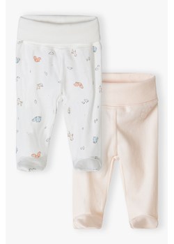 Zestaw dwóch dzianinowych półśpiochów we wzory dla niemowlaka ze sklepu 5.10.15 w kategorii Spodnie i półśpiochy - zdjęcie 170287384
