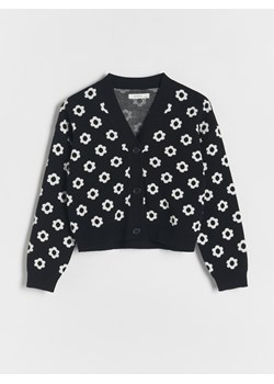 Reserved - Wzorzysty kardigan - czarny ze sklepu Reserved w kategorii Swetry dziewczęce - zdjęcie 170288231