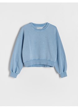Reserved - Bluza z cyrkoniami - niebieski ze sklepu Reserved w kategorii Bluzy dziewczęce - zdjęcie 170288244