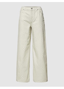 Jeansy o kroju wide fit ze wzorem w kratę ze sklepu Peek&Cloppenburg  w kategorii Jeansy damskie - zdjęcie 170289671
