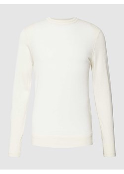 Sweter wełniany z wyhaftowanym logo i dodatkiem jedwabiu ze sklepu Peek&Cloppenburg  w kategorii Swetry męskie - zdjęcie 170294682