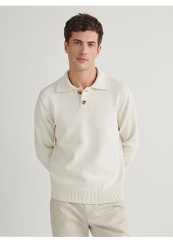 Reserved - Sweter polo - złamana biel ze sklepu Reserved w kategorii Swetry męskie - zdjęcie 170298754