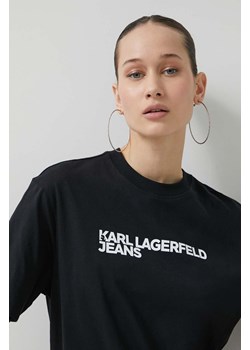Karl Lagerfeld Jeans t-shirt bawełniany damski kolor czarny ze sklepu ANSWEAR.com w kategorii Bluzki damskie - zdjęcie 170305634