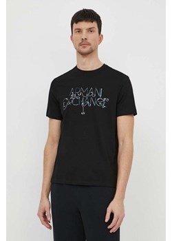Armani Exchange t-shirt bawełniany męski kolor czarny z nadrukiem 3DZTJF ZJH4Z ze sklepu ANSWEAR.com w kategorii T-shirty męskie - zdjęcie 170305664