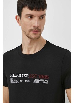 Tommy Hilfiger t-shirt bawełniany męski kolor czarny z nadrukiem ze sklepu ANSWEAR.com w kategorii T-shirty męskie - zdjęcie 170305702