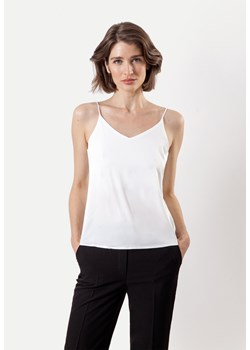 Biały satynowy top na cienkich ramiączkach ze sklepu Molton w kategorii Bluzki damskie - zdjęcie 170307043