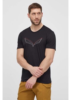 Salewa t-shirt sportowy Pure Eagle Frame Dry kolor czarny z nadrukiem ze sklepu ANSWEAR.com w kategorii T-shirty męskie - zdjęcie 170313851