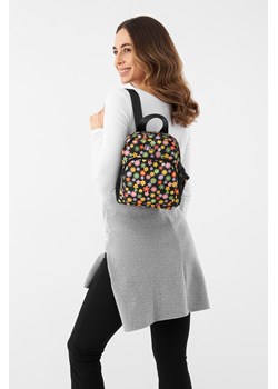 Tekstylny plecak Nobo w kwiaty czarny ze sklepu NOBOBAGS.COM w kategorii Plecaki - zdjęcie 170315132