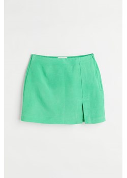 H & M - Krótka spódnica z domieszką lnu - Zielony ze sklepu H&M w kategorii Spódnice - zdjęcie 170318264
