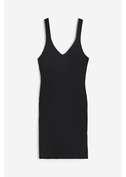 H & M - Sukienka bodycon z dzianiny w prążki - Czarny ze sklepu H&M w kategorii Sukienki - zdjęcie 170318350
