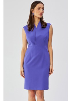 Fioletowa sukienka z finezyjnym dekoltem na zakładkę S360, Kolor fioletowy, Rozmiar L, Stylove ze sklepu Primodo w kategorii Sukienki - zdjęcie 170320852