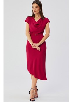 Sukienka asymetryczna z dekoltem typu woda śliwkowa S362, Kolor śliwkowy, Rozmiar L, Stylove ze sklepu Primodo w kategorii Sukienki - zdjęcie 170320864