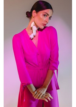 Sukienka midi liliowa z wiązanymi mankietami S365, Kolor liliowy, Rozmiar L, Stylove ze sklepu Primodo w kategorii Sukienki - zdjęcie 170320924