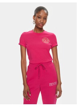 Versace Jeans Couture T-Shirt 76HAHT02 Różowy Slim Fit ze sklepu MODIVO w kategorii Bluzki damskie - zdjęcie 170323520
