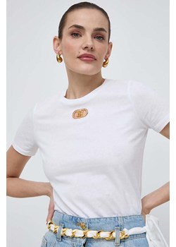 Elisabetta Franchi t-shirt bawełniany damski kolor biały MA52N41E2 ze sklepu ANSWEAR.com w kategorii Bluzki damskie - zdjęcie 170324011