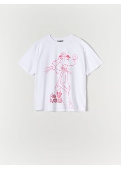 Sinsay - Koszulka Różowa Pantera - biały ze sklepu Sinsay w kategorii Bluzki damskie - zdjęcie 170325911