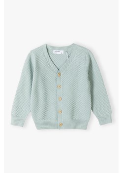 Zielony bawełniany sweter niemowlęcy zapinany na guziki ze sklepu 5.10.15 w kategorii Bluzy i swetry - zdjęcie 170326161