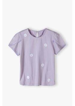 Fioletowy t-shirt dziewczęcy  w kwiatki - Max&Mia ze sklepu 5.10.15 w kategorii Bluzki dziewczęce - zdjęcie 170326270