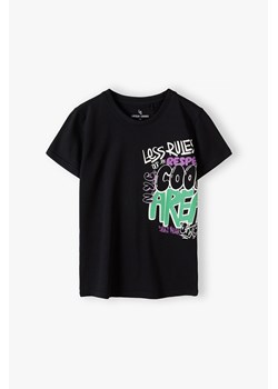 Czarna dzianinowa koszulka dla chłopca - N.Y.C. ze sklepu 5.10.15 w kategorii T-shirty chłopięce - zdjęcie 170326273