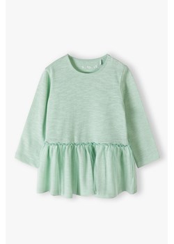 Dzianinowa bluzka niemowlęca z falbanką - zielona - 5.10.15. ze sklepu 5.10.15 w kategorii Kaftaniki i bluzki - zdjęcie 170326342