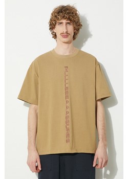 PLEASURES t-shirt bawełniany Drag Heavyweight Shirt męski kolor beżowy z aplikacją P23W034.BEIGE ze sklepu PRM w kategorii T-shirty męskie - zdjęcie 170329524