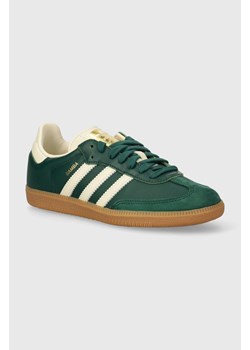 adidas Originals sneakersy skórzane Samba OG W kolor zielony IE0872 ze sklepu PRM w kategorii Buty sportowe damskie - zdjęcie 170329644