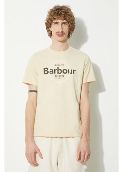 Barbour t-shirt Bidwell Tee męski kolor beżowy z nadrukiem MTS1268 ze sklepu PRM w kategorii T-shirty męskie - zdjęcie 170329792