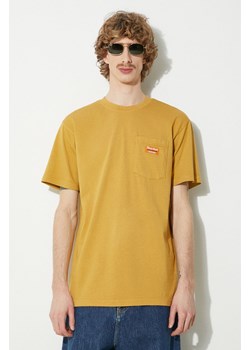 Market t-shirt bawełniany Hardware Pocket T-Shirt męski kolor żółty gładki 399001802 ze sklepu PRM w kategorii T-shirty męskie - zdjęcie 170329804