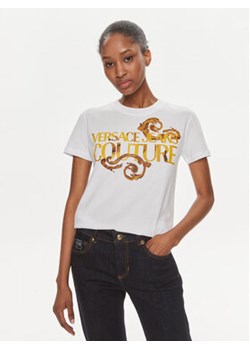 Versace Jeans Couture T-Shirt 76HAHG00 Biały Slim Fit ze sklepu MODIVO w kategorii Bluzki damskie - zdjęcie 170330224