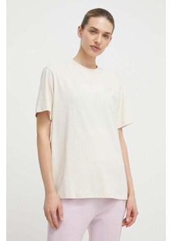 New Balance t-shirt bawełniany damski kolor beżowy ze sklepu ANSWEAR.com w kategorii Bluzki damskie - zdjęcie 170333291