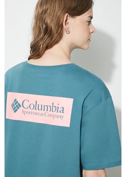 Columbia t-shirt bawełniany North Cascades męski kolor turkusowy z nadrukiem 1834041 ze sklepu ANSWEAR.com w kategorii T-shirty męskie - zdjęcie 170334731