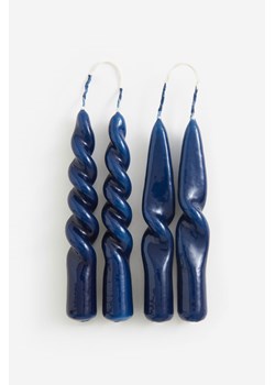 H & M - Spiralna świeczka miniaturowa 4-pak - Niebieski ze sklepu H&M w kategorii Świece i dyfuzory - zdjęcie 170335204