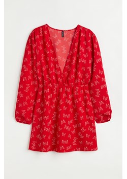 H & M - H & M+ Krepowana sukienka - Czerwony ze sklepu H&M w kategorii Sukienki - zdjęcie 170335252