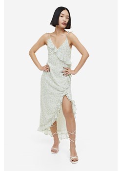 H & M - Szyfonowa sukienka z falbanką - Biały ze sklepu H&M w kategorii Sukienki - zdjęcie 170335264