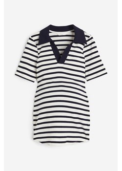 H & M - MAMA Top w prążki - Biały ze sklepu H&M w kategorii Bluzki ciążowe - zdjęcie 170335281